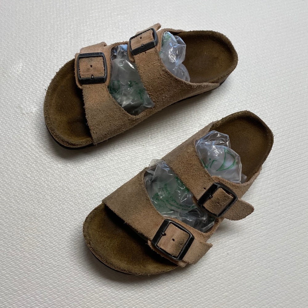 Birkenstock Arizona Sandals Light Pink Suede Size 31 USED